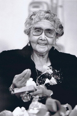 Florence Davidson in Haida Carver