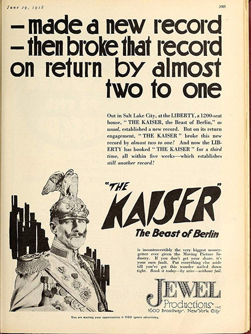 The Kaiser, the Beast of Berlin (1918) movie poster