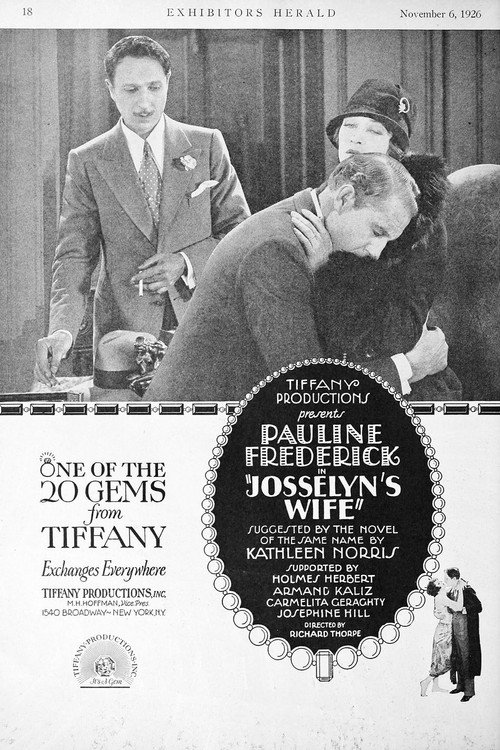 Josselyn's Wife (1926) movie poster
