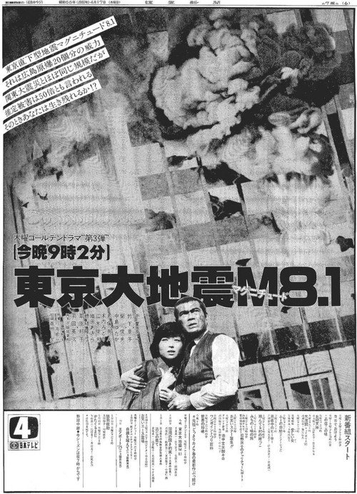 Tokyo Earthquake Magnitude 8.1 (1980) movie poster